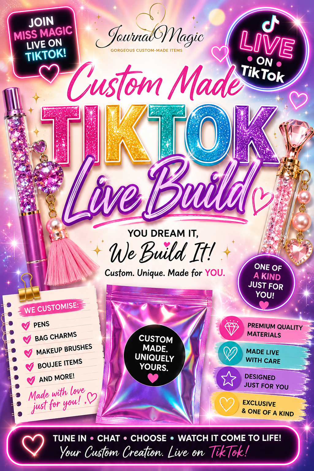 Build your own beautiful pen live on Tik Tok